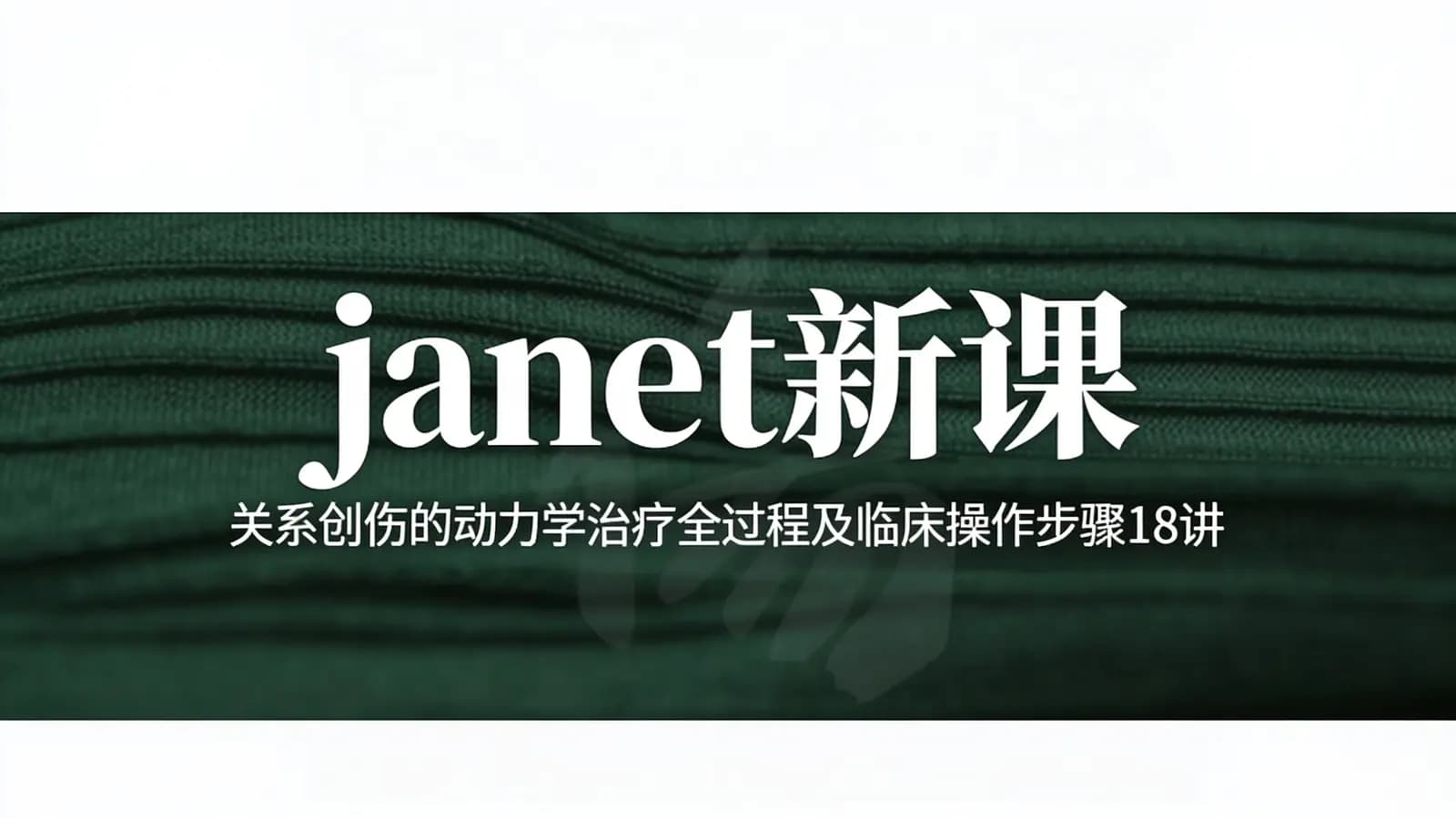 janet新课:关系创伤的动力学治疗全过程及临床操作步骤18讲