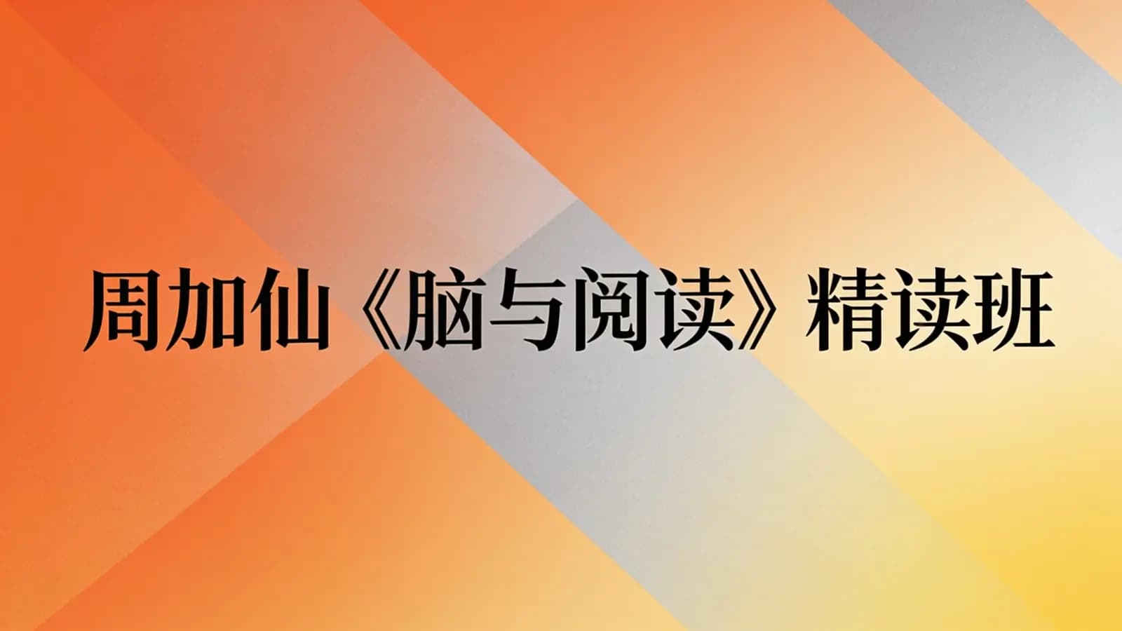 周加仙《脑与阅读》精读班