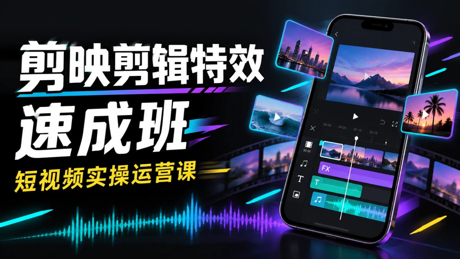 短视频实操运营课:剪映剪辑特效速成班