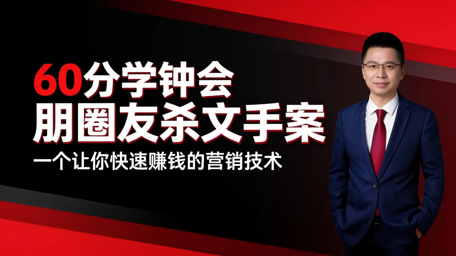 60分学钟会朋圈友杀文手案·一个让你快速赚钱的营销技术