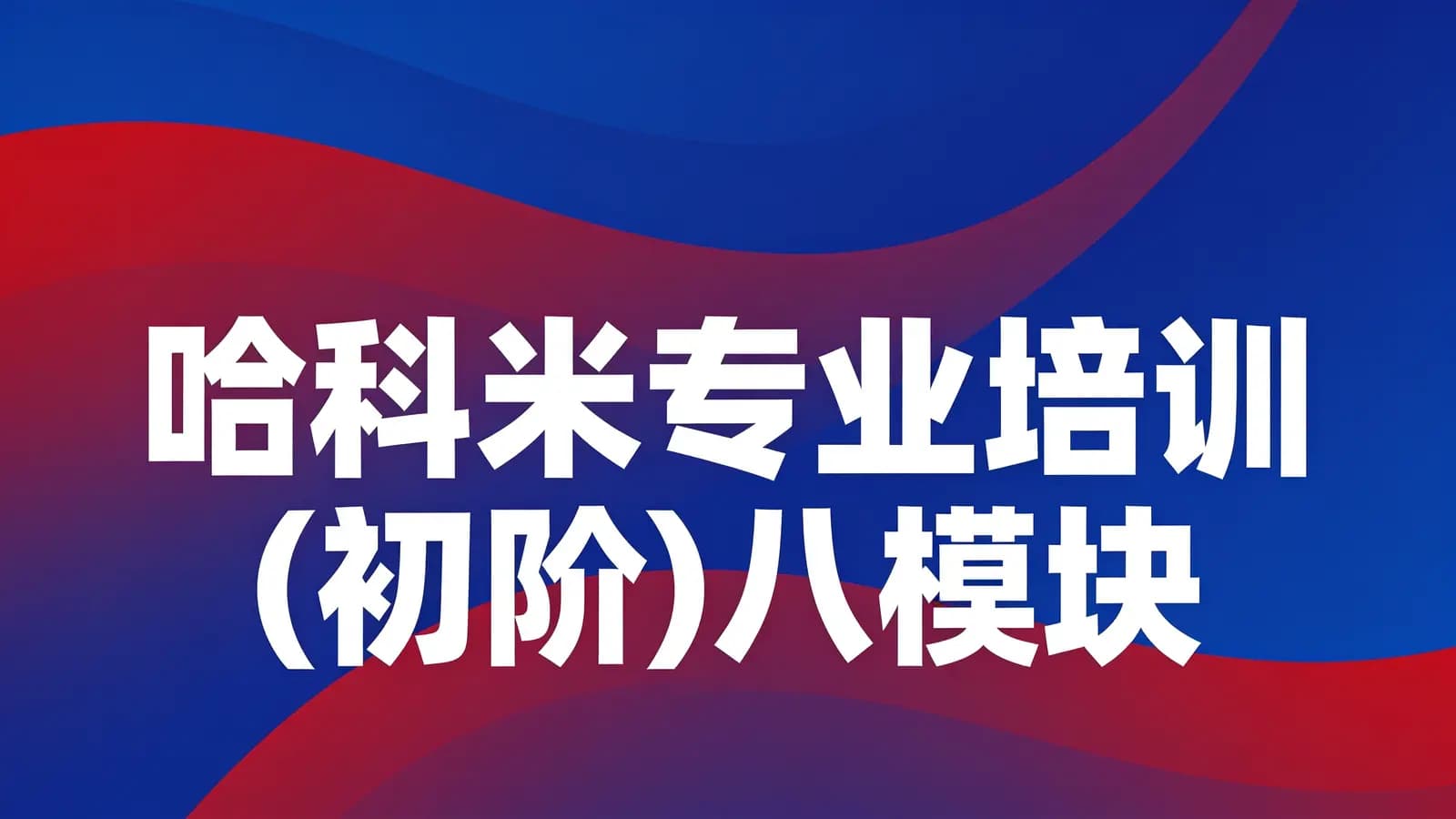 网络整理哈科米专业培训(初阶)八模块【录播课+直播课】