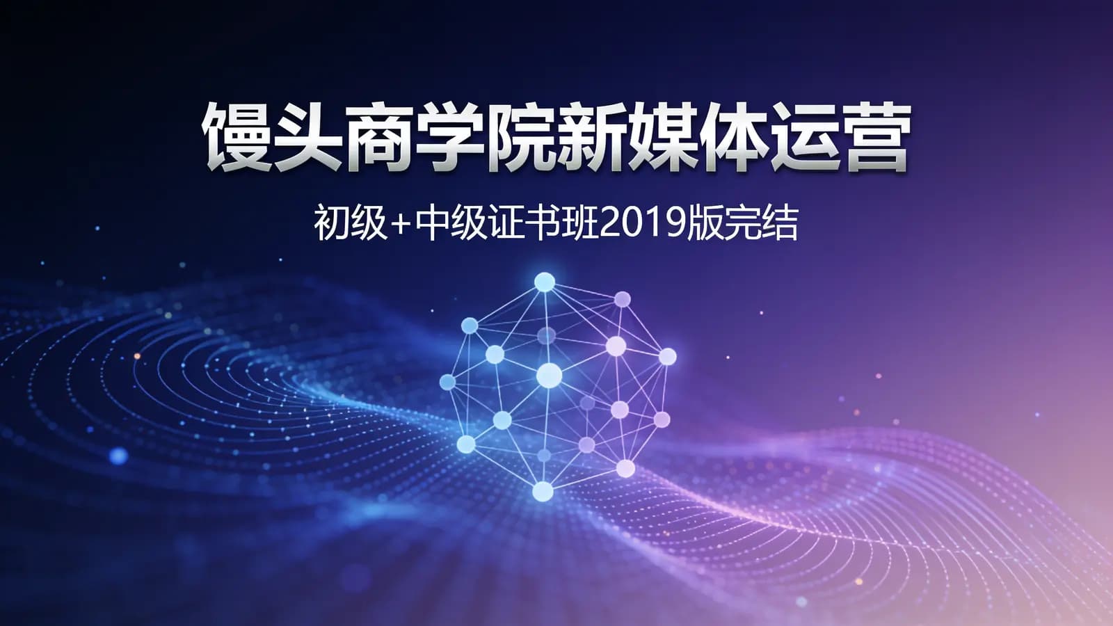 馒头商学院新媒体运营(初级+中级证书班2019版完结)