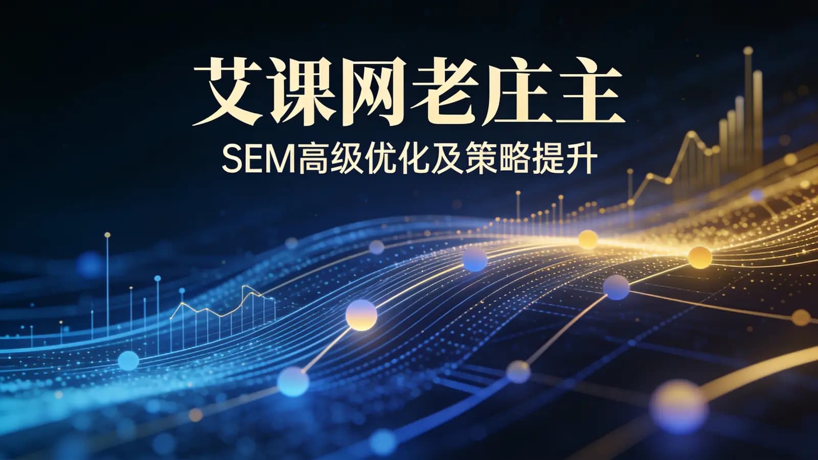 艾课网老庄主:SEM高级优化及策略提升【高阶·实战】