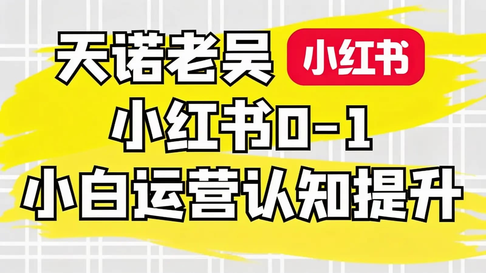 网络整理天诺老吴 小红书【私家课】0-1小白运营认知提升