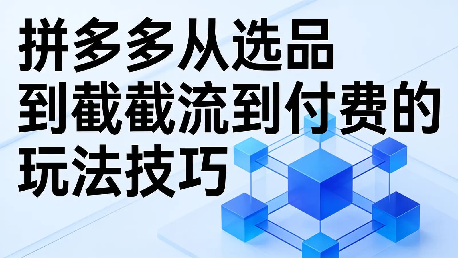 网络整理拼多多从选品到截流到付费的玩法技巧