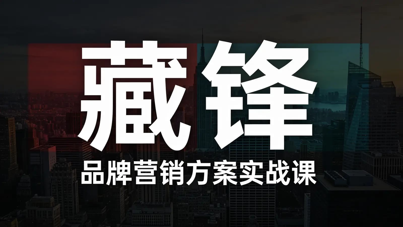 网络整理藏锋·品牌营销方案实战课