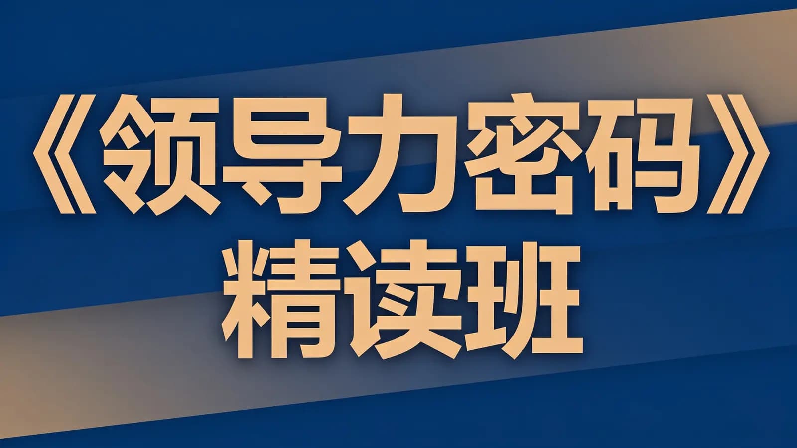 《领导力密码》精读班