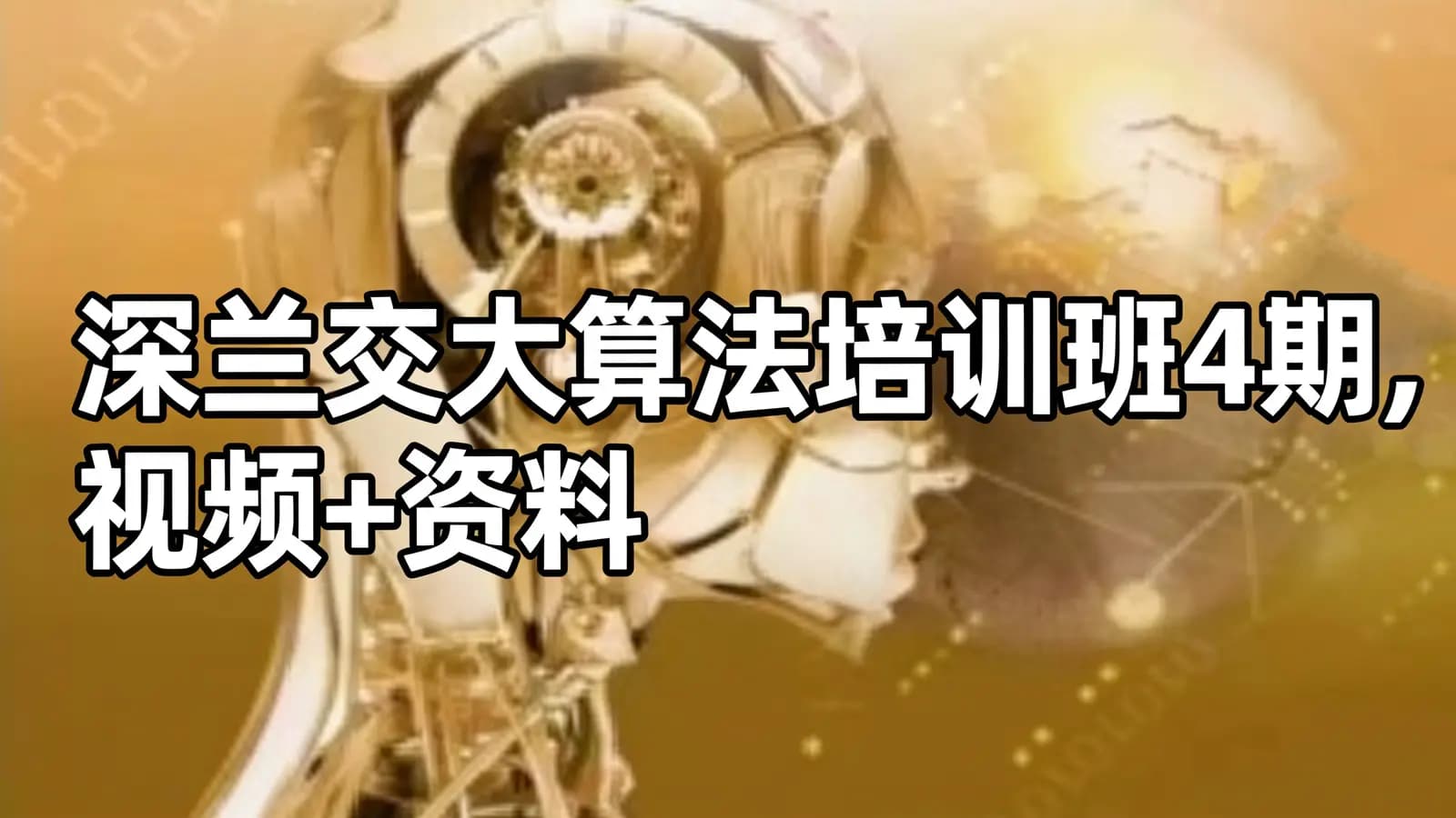 网络整理深兰交大算法培训班4期,视频+资料