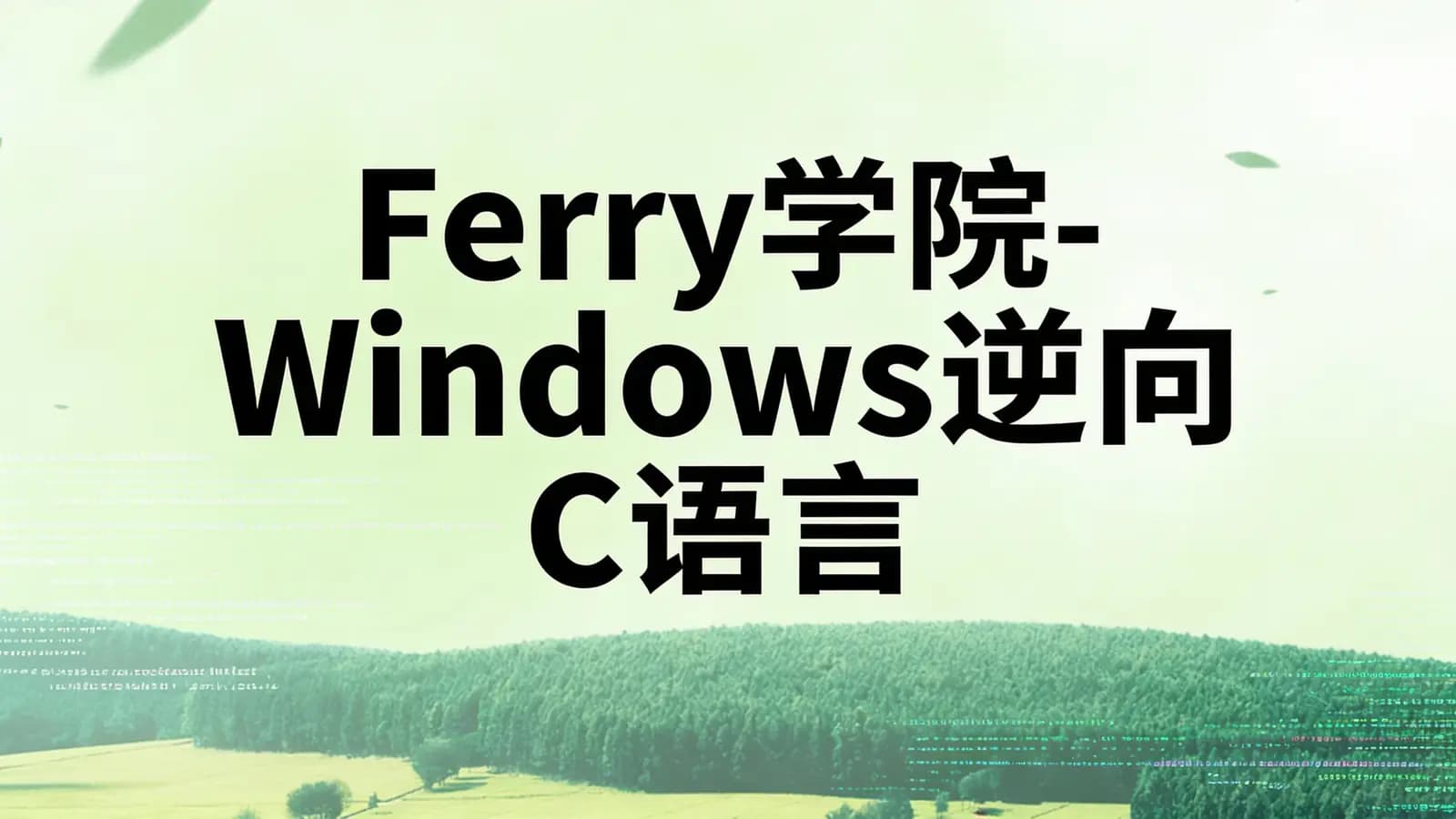 Ferry学院-Windows逆向 C语言 C++安全开发课程合集