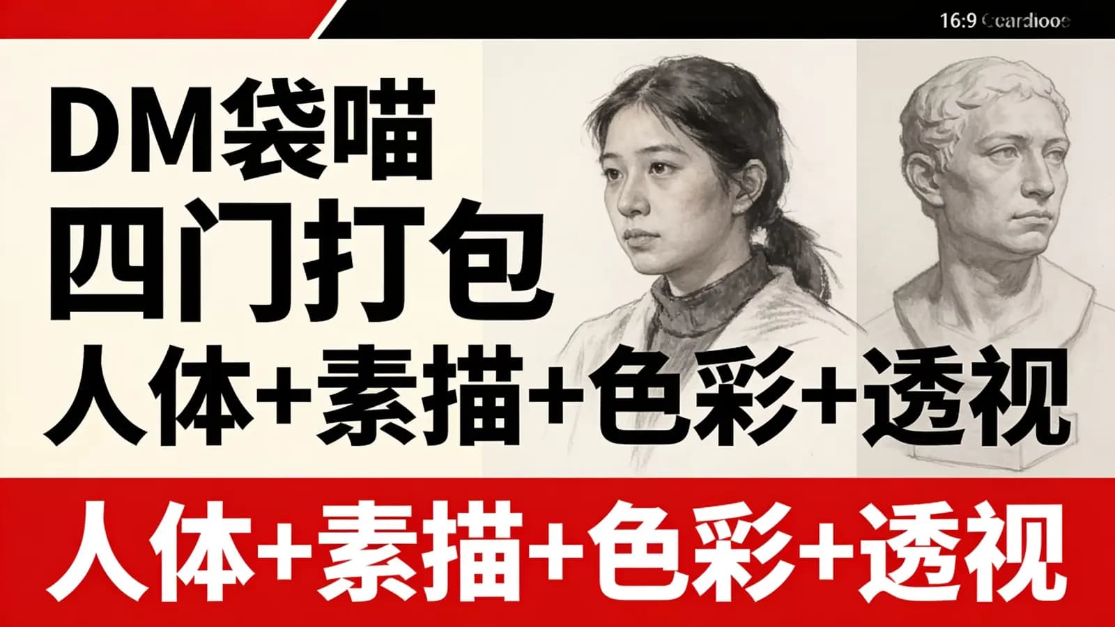DM袋喵 四门打包 人体+素描+色彩+透视