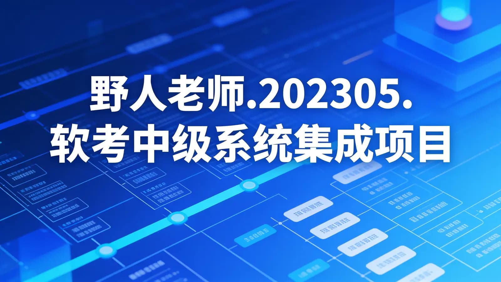 野人老师.202305.软考中级系统集成项目管理工程师